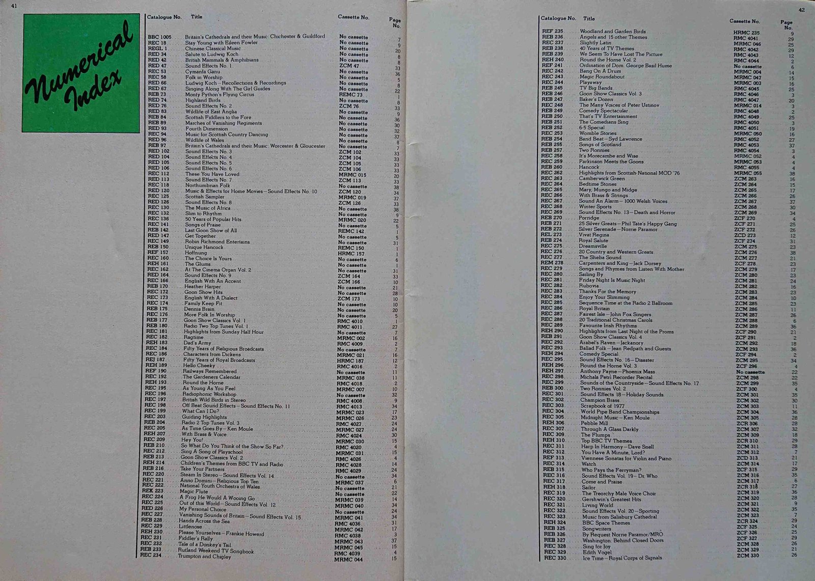 Other pages of catalogue BBC Records catalogue 1979 late